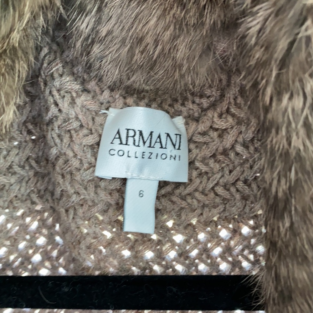 Armani Collezion Rabbit Fur Cardigan Sweater - Picture 9 of 10